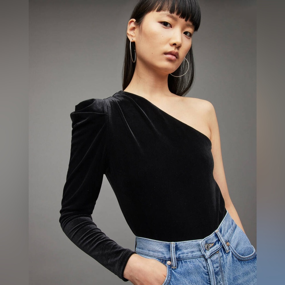 All Saints Daphne Velvet Bodysuit women limited edition